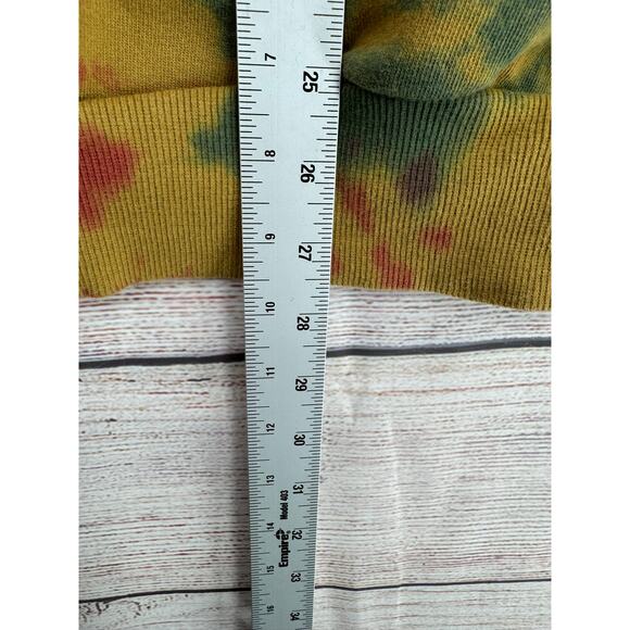 mnml Tie Dye Full Zip Hoodie Sweatshirt Womens Large Green Brown Red - Picture 12 of 12